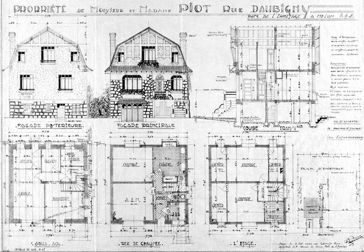 Propriété de M. et Mme Piot rue Daubigny, parc de l'Ermitage à Melun.