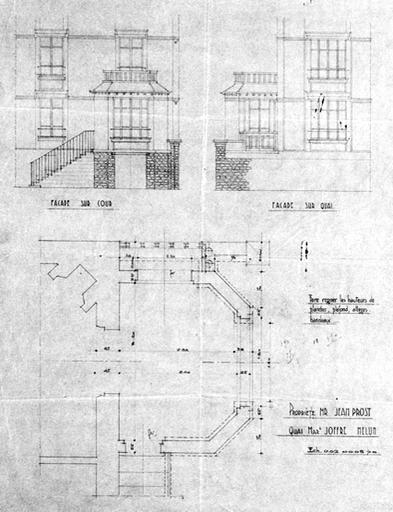 Projet pour la propriété de M. Jean Prost, 18 quai du Maréchal Joffre.