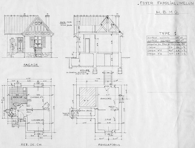 'Le Foyer familial. Melun. HBMO. Type 1.'