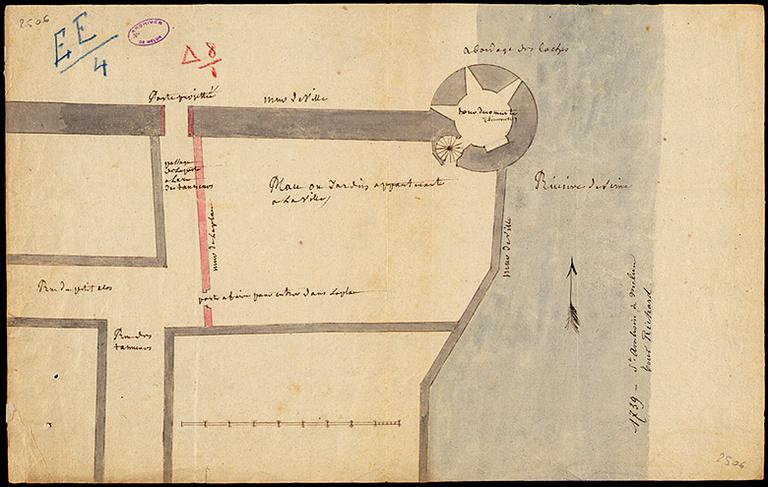 Projet d'ouverture des fortifications du quartier Saint-Ambroise au niveau de la tour Richard.