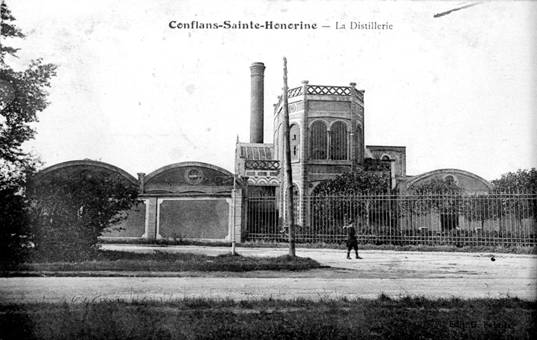 La distillerie Bonna sur le territoire d'Achères (détruite) : façade principale.