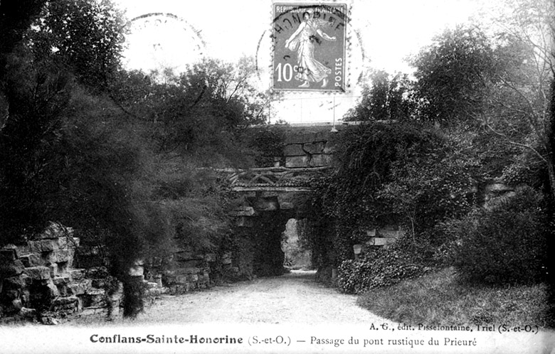 Pont rustique dans le parc (détruit).