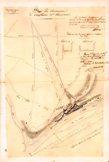 Plan de Conflans en 1832.