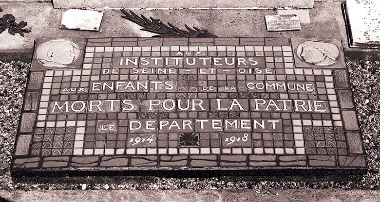 Plaque commémorative des instituteurs de Seine-et-Oise morts pendant la guerre de 1914-1918