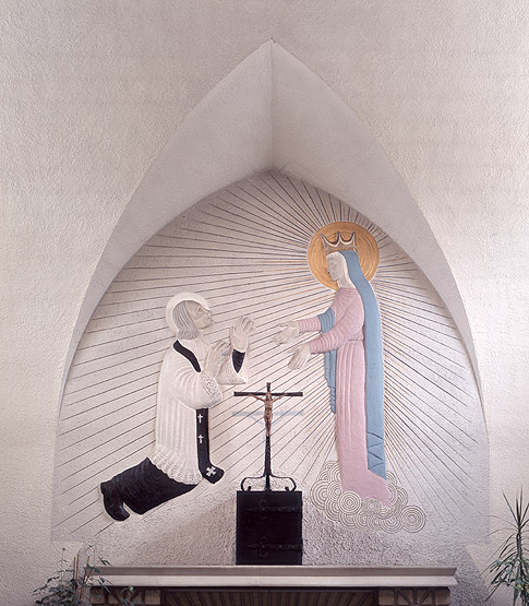 Bas relief : Apparition de la Vierge à saint Jean-Marie Vianney
