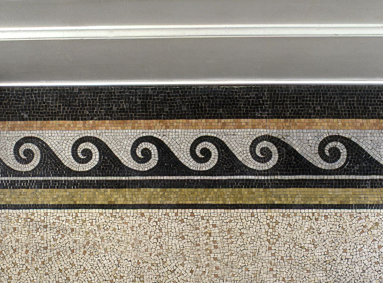Détail de la mosaïque du hall.