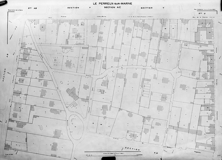Planche de la section AC du cadastre de 1947.