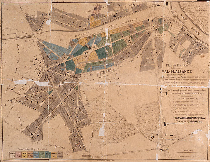 Plan de division du hameau du Val-Plaisance, fin XIXe.