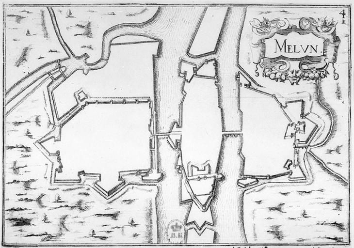 Les fortifications de Melun : plan de Tassin, XVIIe siècle.