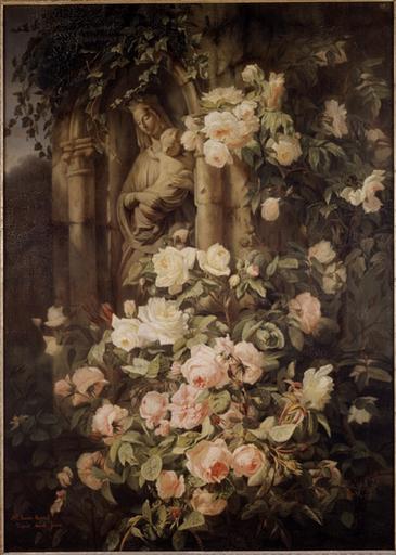 'Fleurs de la Saint-Jean', huile sur toile, Musée de Melun. Ce tableau, conservé au Musée, constitue le pendant des deux autres oeuvres d'Emeric-Bouvet déposées dans la collégiale Notre-Dame.