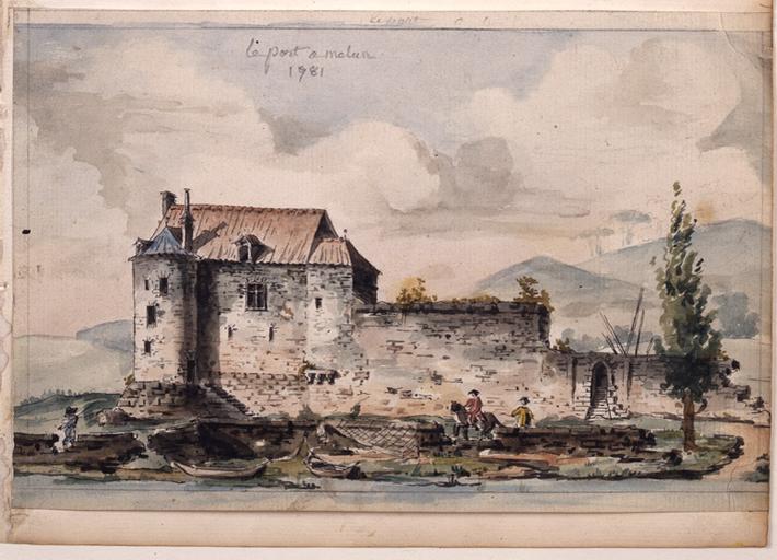 'Le port à Melun. 1781'.