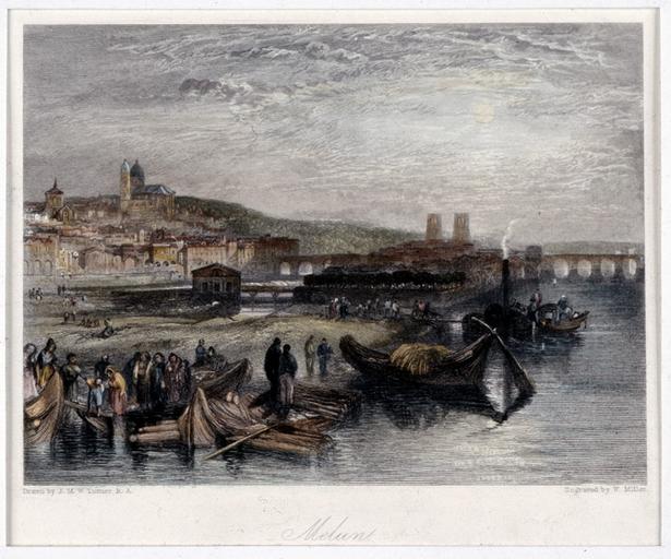 Vue de Melun en 1835.