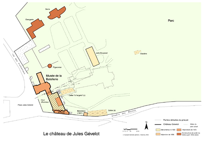 Les étapes de l'agrandissement de l'ancien prieuré.