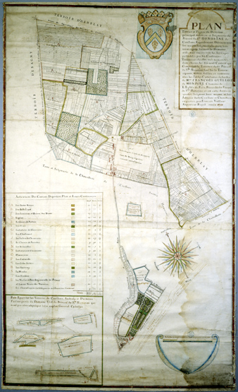 Plan du prieuré et de ses possessions en 1781.