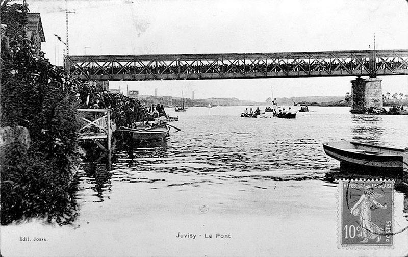 Régates en Seine entre Juvisy et Draveil, vues au niveau de l'actuel quai Gambetta.