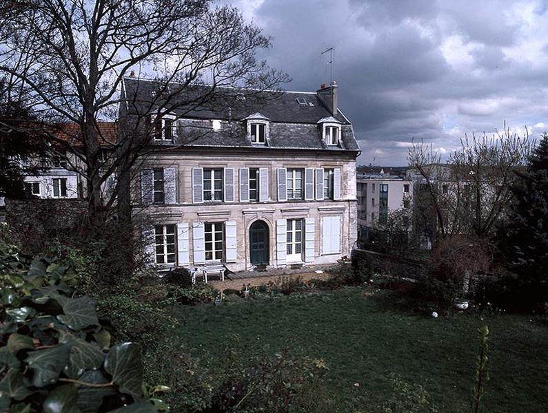 Maison : élévation de la façade postérieure côté parc.