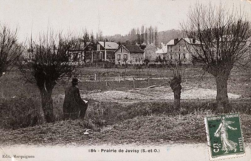 Vue des premières maisons du lotissement du parc onférieur du château.