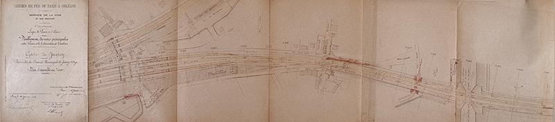 La gare et ses voies ferrées : doublement des voies de la ligne Paris-Orléans entre Paris et la bifurcation de Vendôme : plan de l'ensemble des installations nouvelles affectant la gare de Juvisy, dressé le 22 août 1903.