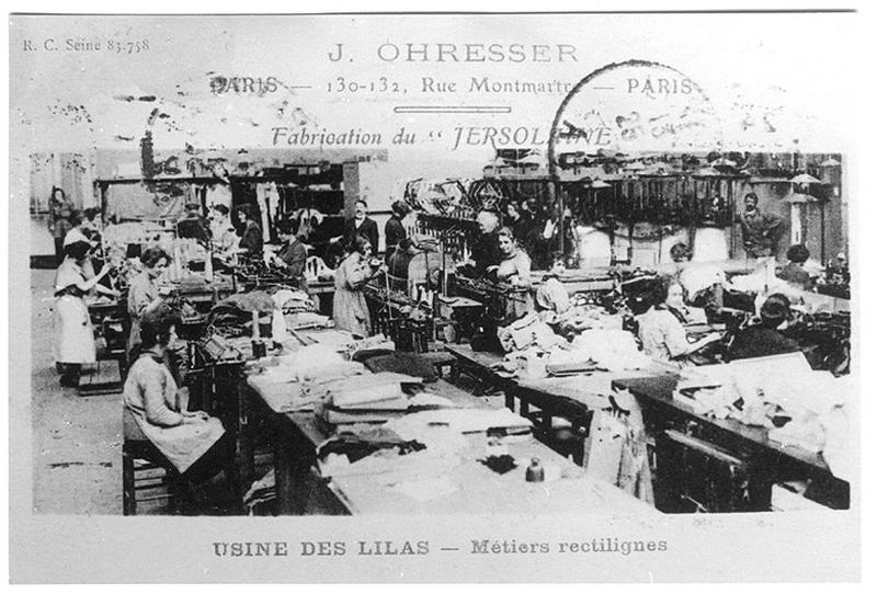 Intérieur de l'usine de confection Ohresser, v. 1910-1920.