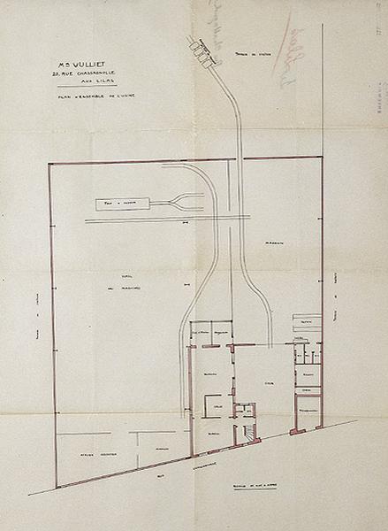 Plan d'ensemble de l'usine en 1922.