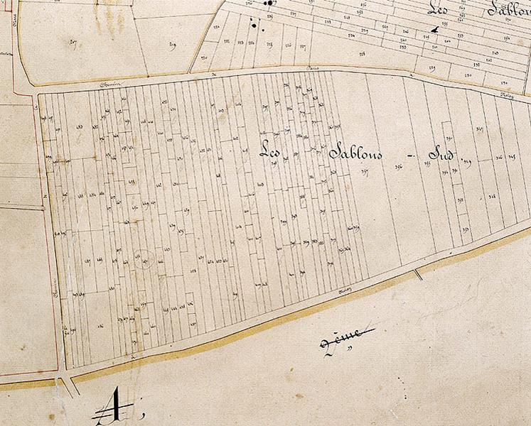 Plan cadastral, 'Commune des Lilas, section A dite des Villes-Granges', 1839.