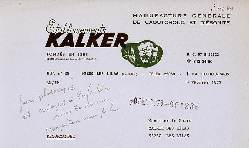 En-tête de lettre illustrée, 1973.