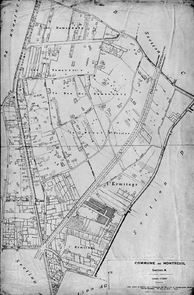 Plan dressé par l'entreprise de plans par la photographie aérienne Marcel Chrétien : section A