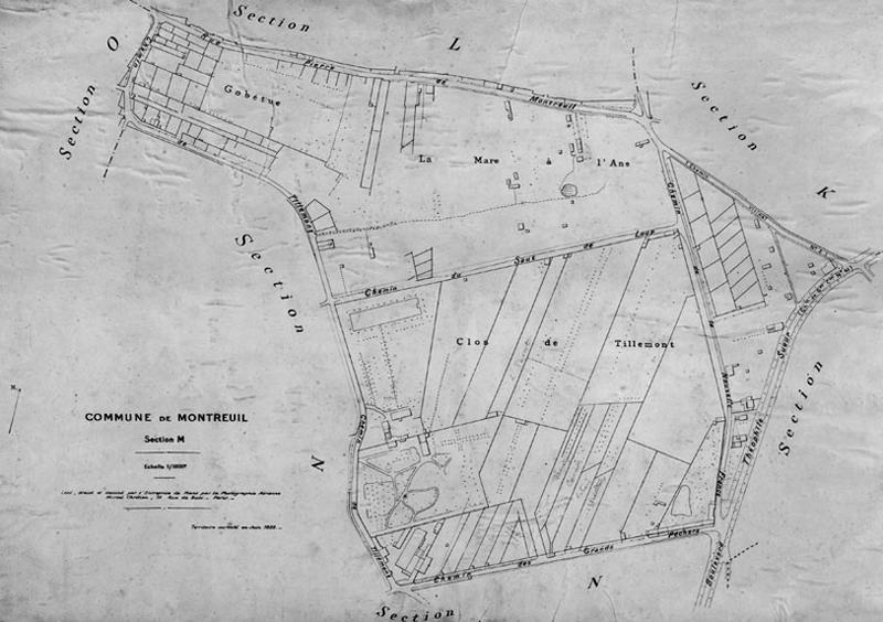 Plan dressé par l'entreprise de plans par la photographie aérienne Marcel Chrétien : section M