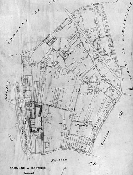 Plan dressé par l'entreprise de plans par la photographie aérienne Marcel Chrétien : section AC (Haut-Montreuil)