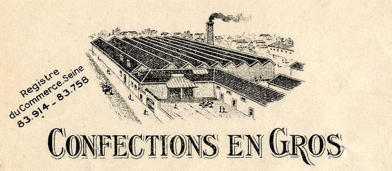 Vue perspective de l'usine Ohresser. Mandat de la société, détail (avant 1934).