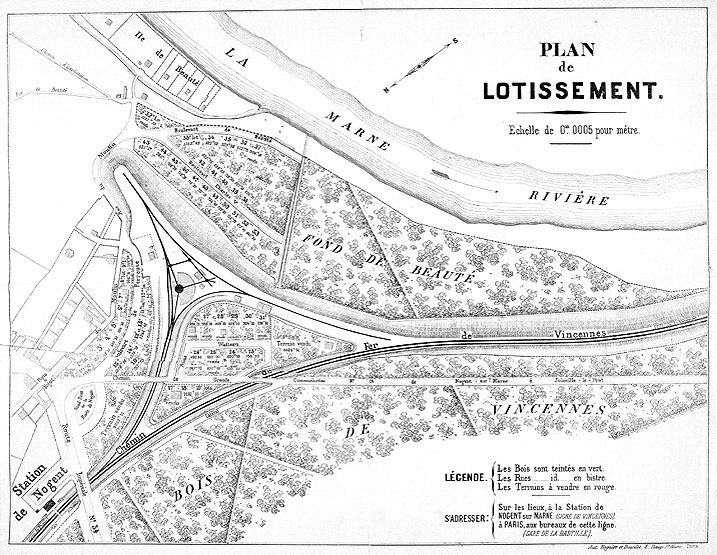 Plan du lotissement du fond de Beauté. circa 1855.