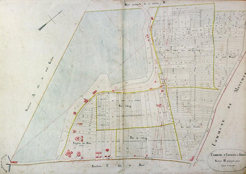 Plan cadastral, 1850, section B (entre le lac et la commune de Montmorency).