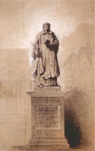 Autre projet (non réalisé) de monument à Jacques Amyot par Préau.