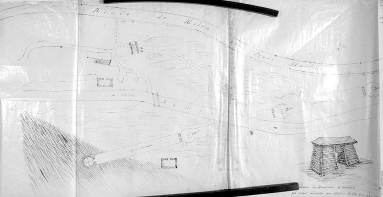 Plan pour établir un tir au fusil de 300 mètres, au lieu-dit Les Marais (en bordure de l'Almont).