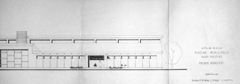 Avant-projet n°2 : façade nord-est (partie droite du document).