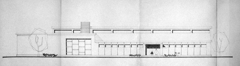 Avant-projet n°2 : façade nord-est (partie gauche du document).