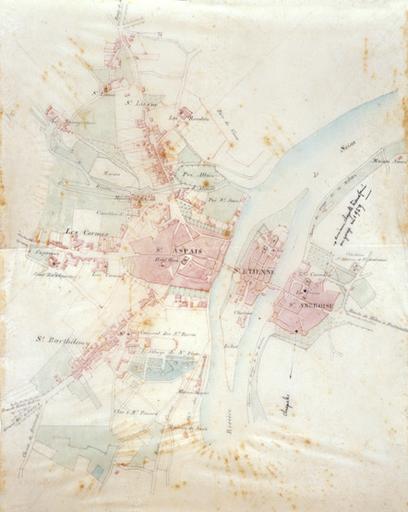 Plan de Melun en 1787 (copie du XIXe siècle, d'après le 'plan d'intendance' conservé aux Archives Départementales)