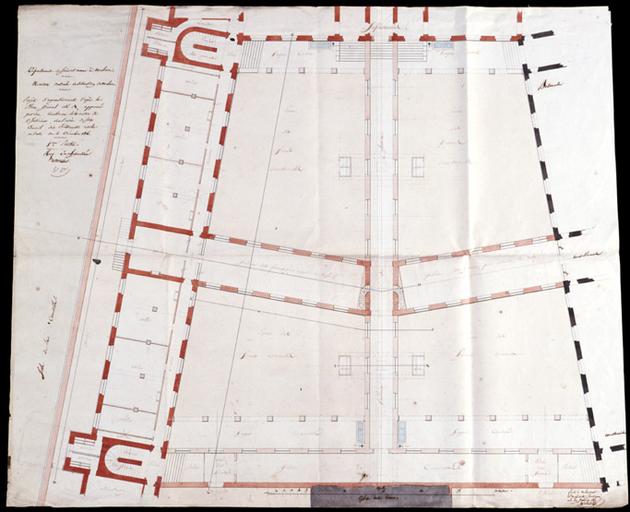 Projet d'extension par Solente, architecte départemental. Plan d'ensemble.