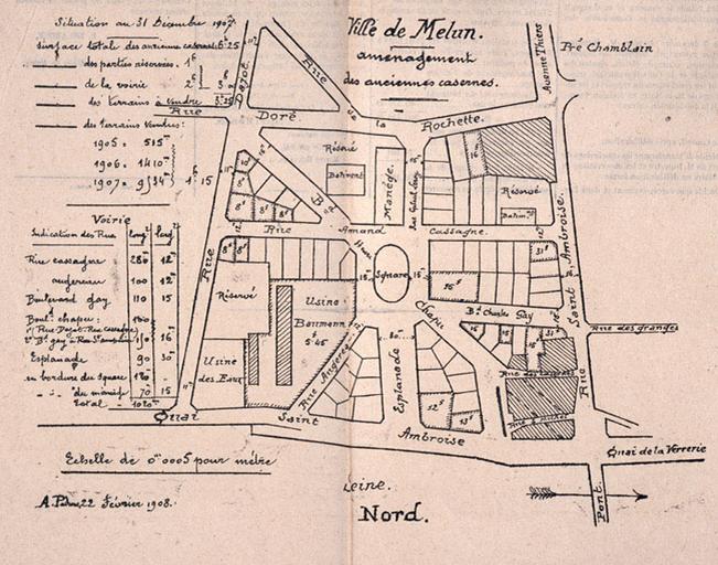 Plan du lotissement au 31 décembre 1907.