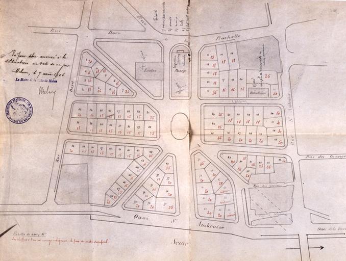 Plan du lotissement au 7 août 1906.