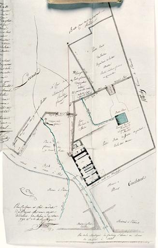 'Plan de la maison dépendant des Récollets située quartier Saint-Liesne'. Cette maison, aujourd'hui disparue, se trouvait en face de la chapelle conventuelle.