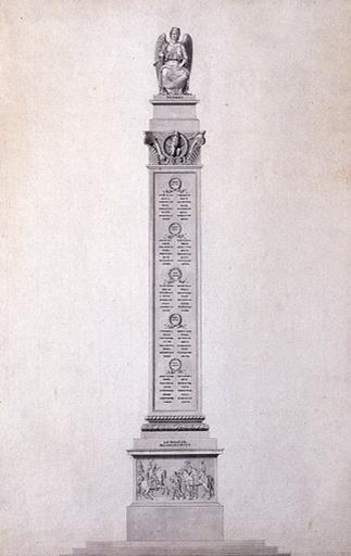 Projet (non réalisé) de colonne commémorative pour les morts du département, vers 1800.