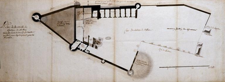 Plan du château en 1734.