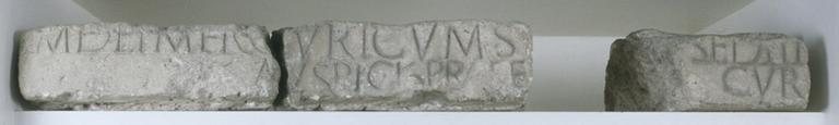 Inscription monumentale du Haut-Empire (CIL 3012), comportant une partie du toponyme 'Metlosedum'.