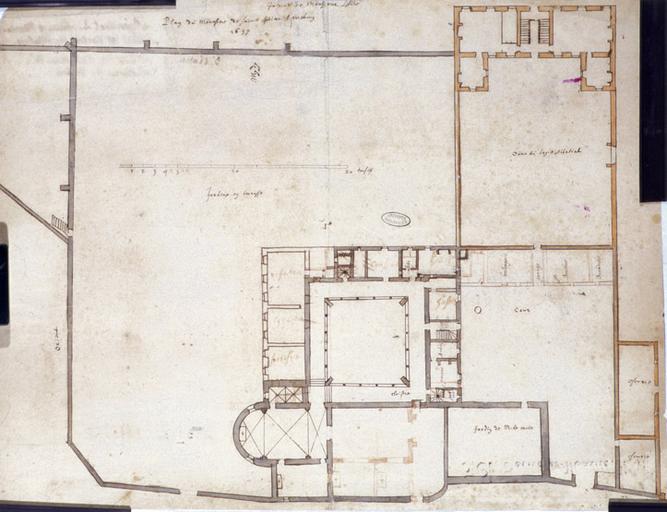 'Plan du monastère Saint-Père de Melun. 1657'.