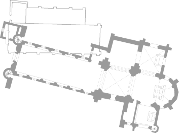 Localisation de la nouvelle chapelle Sainte-Honorine par rapport à l'ancienne.