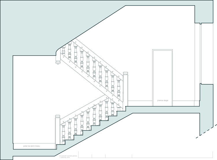 Coupe de l'escalier.