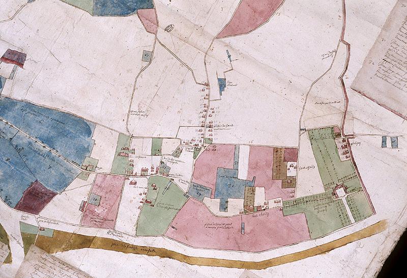 Plan du nouveau domaine d'Andrésy appartenant au chapitre (partie droite) 1702
