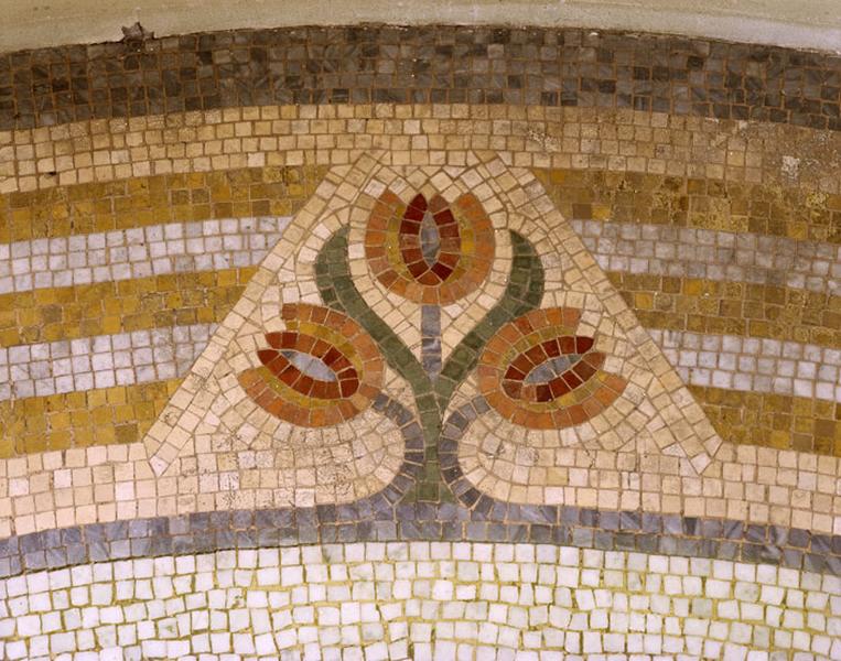 détail de la mosaïque de pavement du vestibule