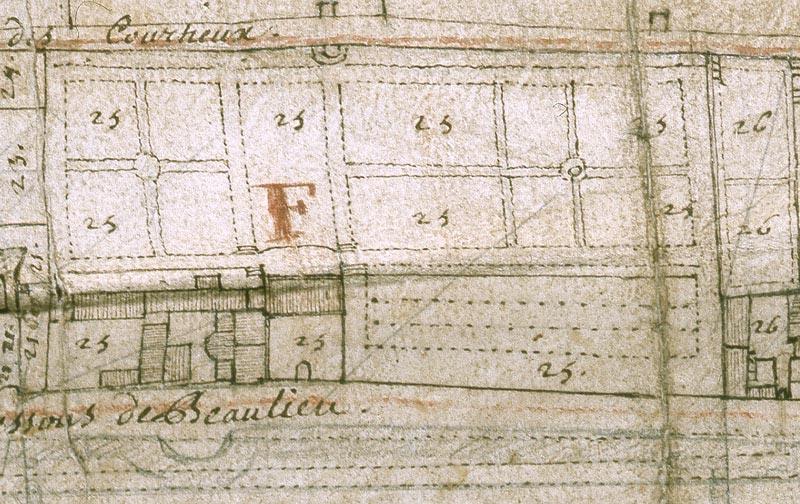 Détail du plan de la seigneurie d'Andrésy de 1731